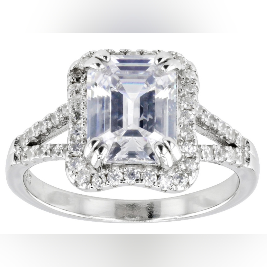 New Authentic Genuine Sterling Silver Bella Luce Engagement Wedding Ring Size 7